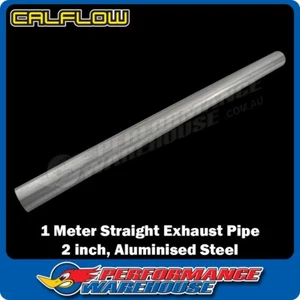 Aluminised Steel 2 Inch O.D. 1000mm (1m) Long Straight Exhaust Pipe - Picture 1 of 2