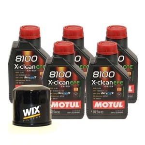 5L Motul 8100 X-CLEAN EFE 5W30 Wix Filter Motor Oil Change Kit API SN - Picture 1 of 1