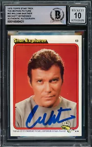WILLIAM SHATNER AUTOGRAPHED 1979 TOPPS STAR TREK CARD GEM 10 AUTO BECKETT 228058 - Picture 1 of 2