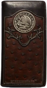 MICHOACAN Men Wallet Western Bifold Check Book W071-5 Brown - Picture 1 of 4