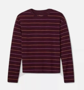 A New Day Women's Striped Long Sleeve Shirt Sizes ,S,,XL - Picture 1 of 1