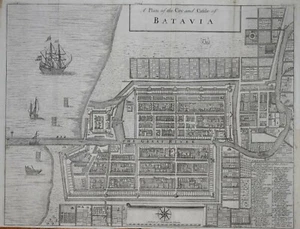 INDONESIA - JAKARTA - A PLAN OF THE CITY AND CASTLE OF BATAVIA, 1740. - Picture 1 of 1