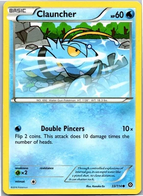 Clauncher - XY - Steam Siege 33/114 - Common - NM Pokémon TCG - Image 1 of 2