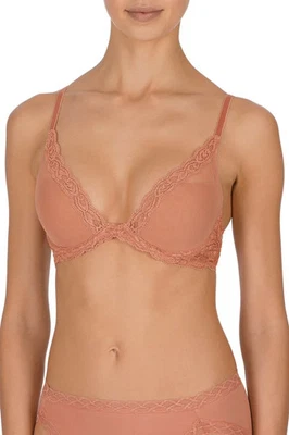 Sujetador Natori Rosa Plumas Rosa Sumergir 34B Camiseta Básicos Foto 1 de 4