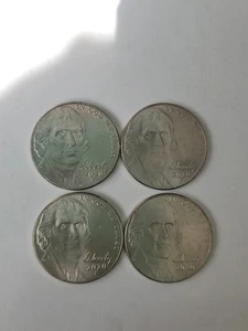 Four Nickles 2020 P Jefferson Nickel American US Coins Circulated Collectable  - Picture 1 of 10