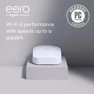 eero Pro 6 mesh Wi-Fi 6 router, gigabit speeds, 75+ devices, up to 2,000 sq. ft - Image 1 of 4