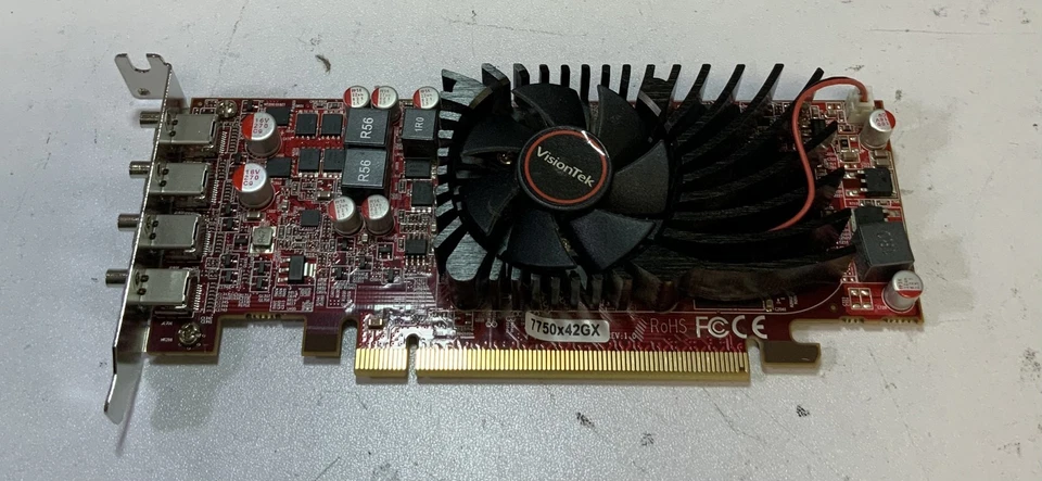 VisionTek VT 7750×4 PCle 2GB GDDR5 Graphics/Video Card (VTK-401800) "P6B" - Image 1 of 4