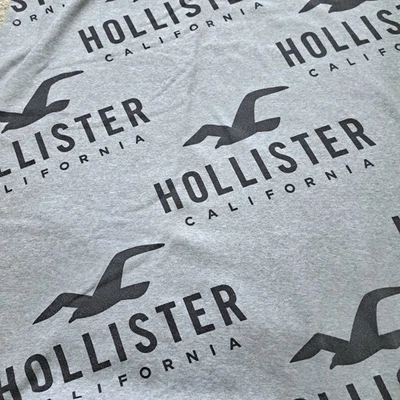 Hollister California Blanket RARE Throw 30"x 48 Lightweight Gray & Black Logo - Image 1 of 4