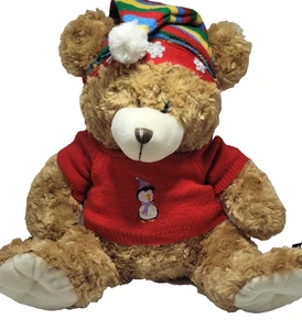Oso de peluche de Navidad Cuddle Time en rojo saltador peluche peluche suave de 12" - Imagen 1 de 17