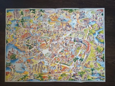 Rotorua as seen by Wrathall. New Zealand, Pictorial Map. 1950s Foto 1 de 4