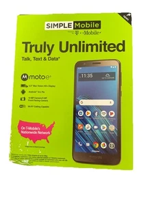 Motorola Moto E - 16 GB - Black (SIMPLE Mobile). 13 MP rear + 5 MP front cameras - Picture 1 of 3