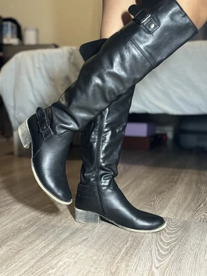 Женские кожаные сапоги- сутулины Charlotte Russe размер 6  - Изображение 1 из 3