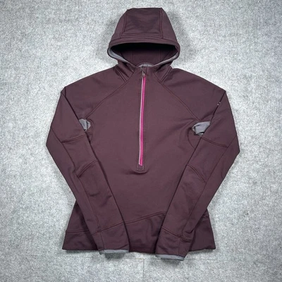 Salomon 1/2 Zip Hoodie Acti-therm Women's Size Medium Burgundy Pullover Active - Image 1 of 4