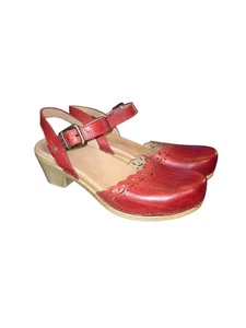 Sandalias Mary Jane Dansko Marta de cuero rojo festoneado perforado talla EU40/US9.5-10 - Imagen 1 de 12