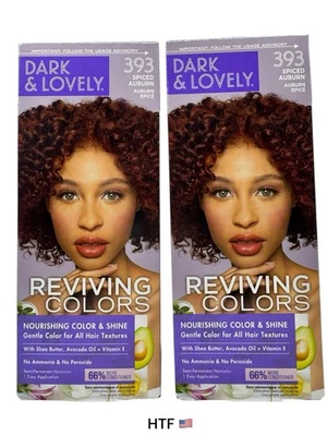 2x SoftSheen Carson Dark & Lovely Reviving Colors #393 SPICY AUBURN Set - Image 1 of 4
