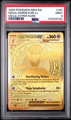 2025 Pokemon Mega Gardevoir EX 187/132 Gold MUR Hyper Rare PSA 9 - Image 1 of 2