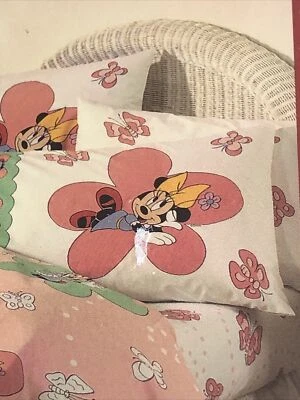 Nueva Funda de Almohada Estándar Vintage Disney Wamsutta Minnie Mouse Mariposa-Flores Foto 1 de 3