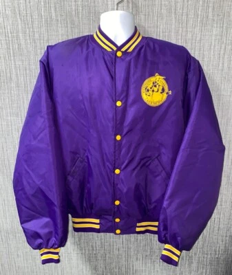 Vtg Howe Mens Purple/Yellow Quilt Lined Snap Button Jacket Size XL - Image 1 of 4