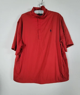 Ralph Lauren Polo Golf Zip Pullover Short Sleeve Windbreaker Red Men's Medium - Image 1 of 4
