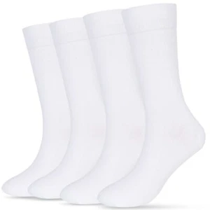 Men's Bamboo Dress Socks 4 Pack Crew Business Casual Sock Moisture Wicking Su... - Picture 1 of 7