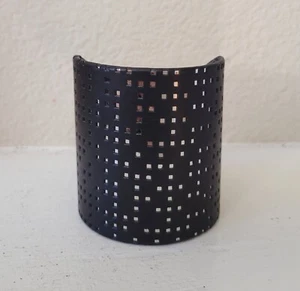 NEW RARE MM6 Maison Margiela Black Leather and Brass Silver Cuff Bracelet - Picture 1 of 12
