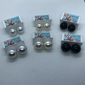 ENORMES PENDIENTES GRANDES DE BOLA DE PERLA ACRÍLICA GRANDE TÚ ELIGES 16mm 14mm RESPALDOS CÓMODOS - Imagen 1 de 11