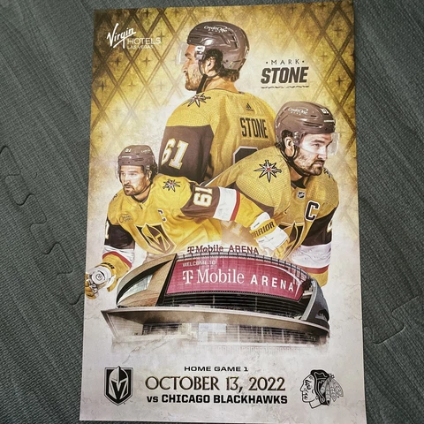 Vegas Golden Knights vs Chicago Blackhawks 10/13/22 Home Opener Game Day Poster Cover