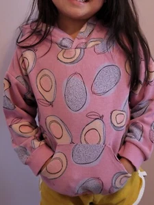 Toddler Girls Purple Avacado Hoodie with front hand pocket Brand New - Picture 1 of 2