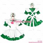cross dressing sissy maid lockable green thin PVC vinyl dress Uniform G1780