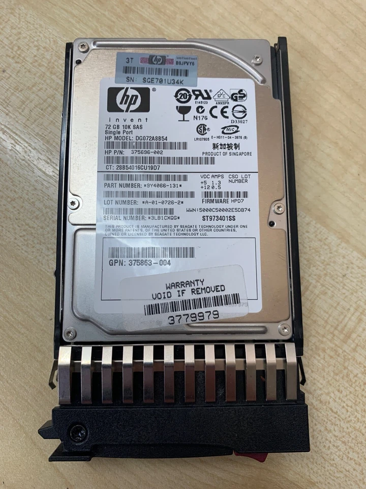 IBM 40K1020 73GB 3Gbps 10000-RPM Single Port SAS 2.5" Hard Drive P/N 39R7366 - Image 1 of 1