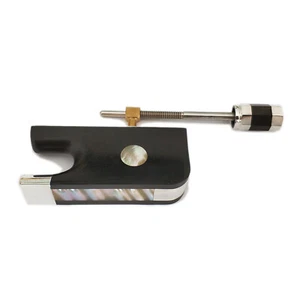 4/4 Viola Bow Ebony Frog Inlaid Abalone Silver Fitting Frog Button Single Eye - Picture 1 of 4