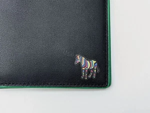 Paul Smith Wallet -BNWT Zebra Patch Green Trim & Interior Leather Billfold - Picture 1 of 10