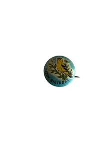 Happy Birthday Abingdon-Cokesbury Druck Pinback Button mit Vogel Design - Bild 1 von 3