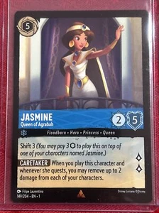 Disney Lorcana Jasmine Queen of Agrabah - 149/204 - Rare Pull To Sleeve MINT - Picture 1 of 8