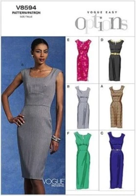 Vogue V8594 Misses Dress fitted Size B 8-10-12-14-16 sewing pattern - Image 1 of 4