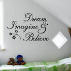  Inspirational Wall Sticker Dream Imagine Believe Lettering Carved