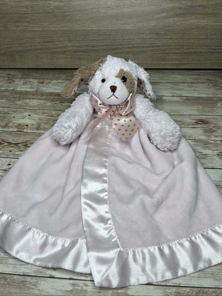 Cachorro Perro Bebé Lovey / Manta de Seguridad Juguete / Bearington Baby Collection con Satén Foto 1 de 4