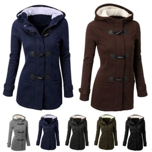 Women Jacket Ladies Parka Overcoat Outdoor Coat Hooded Warm Winter Fleece Thick - Picture 1 of 13