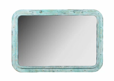34" x 24" Shipwreck Finish Porthole Mirror Nautical Maritime Home Decor Accent - Image 1 of 4