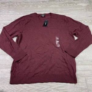 ALFANI Crew Neck Sweater Mens size X Large Burgundy Red Dark Academia Office NWT - Picture 1 of 8