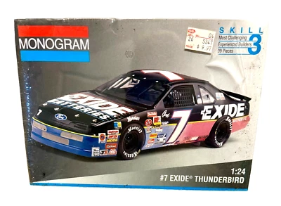 Geoff Bodine #7 Exide Geoff Bodine Ford Monogram 1/24 Plastic Model #2450 READ - Image 1 of 4