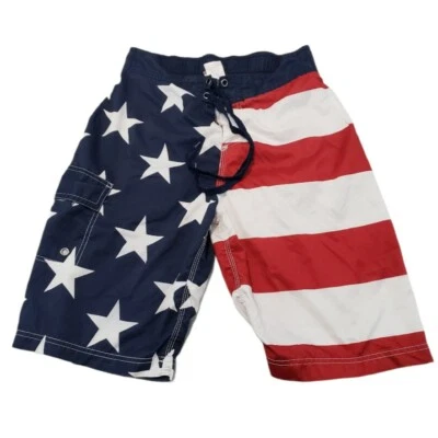 American Flag Shorts Size Small By Bioworld Swim Trunks Swimwear Swimming Trunks - Image 1 of 4