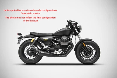 EXAUSTOR ZARD VERSÃO GRANDE AÇO PRETO CORRIDA MOTO GUZZI V9 2016-19 - Imagem 1 de 4