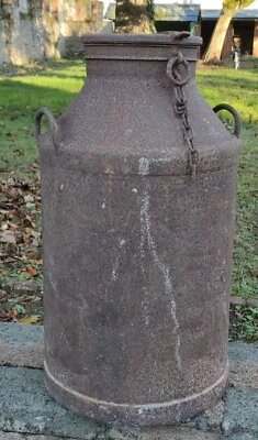 Ancien  grand Pot de laiterie/bidon lait /énorme pot à lait/jardin vintage - Photo 1/4