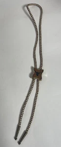 Western Bolo Tie Texas Longhorn Bull Braided Cattle Ranch Rodeo Cowboy Vintage - Picture 1 of 10