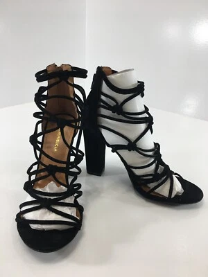 Zapato Republic LA Mujer Punta Abierta Sandalia Tacones Negro Talla 10 NUEVO # Foto 1 de 4