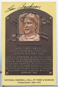 Postal autografiada de los indios Lou Boudreau de 3,5" x 5,5" con certificado de autenticidad 101723MGL-25 - Imagen 1 de 2