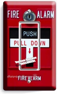 LUSTIGER FEUERALARM 1 GFCI LICHTSCHALTER WANDPLATTE GARAGE MANN HÖHLE ZIMMER WOHNDEKO - Bild 1 von 1