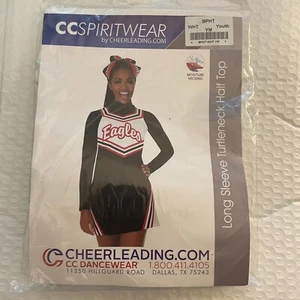 White Girl Long Sleeve Turtleneck Half Top Youth Medium Cheerleader CCSpiritwear - Picture 1 of 3