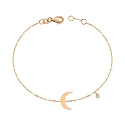 Lab-Created CVD Diamond Half Moon Bracelet For Women's In Solid 10K Rose Gold - Image 1 of 4